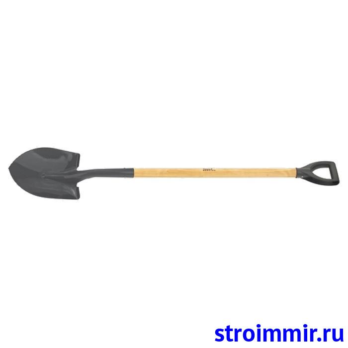 лопата для сыпучих грузов, 215 x 290 x 1340 мм, деревянный лакированный черенок россия сибртех